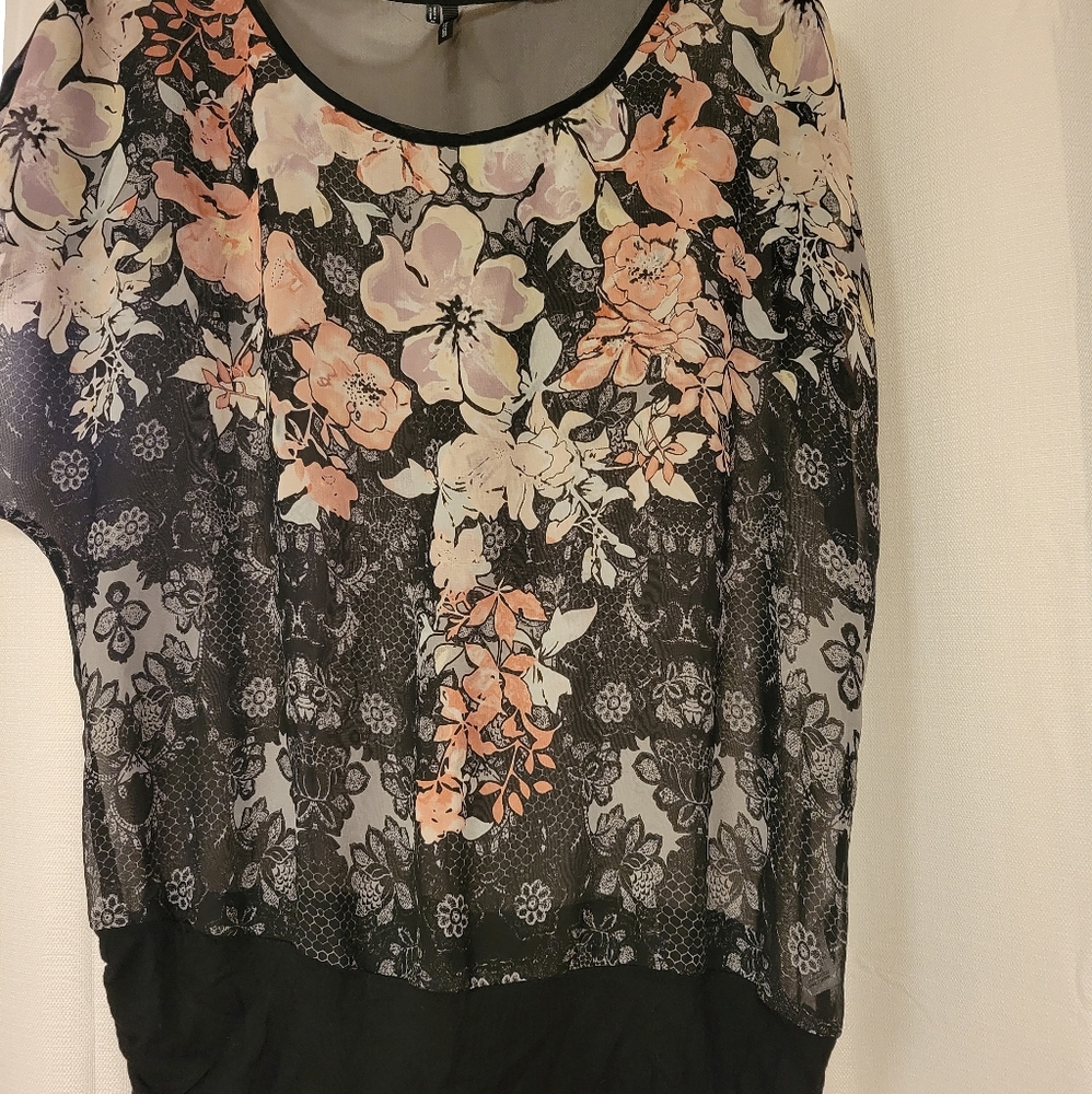 Sheer short sleeve dress shirt